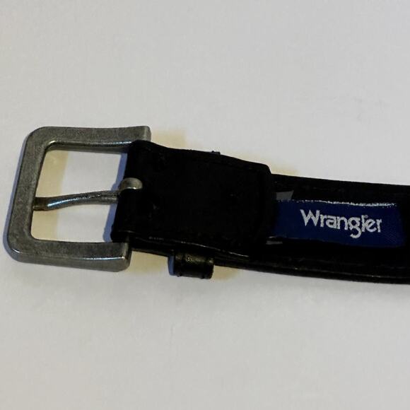Wrangler Men's Black Leather Western Belt 44" Cowboy Rodeo Ranch Workwear - Picture 4 of 9